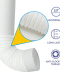Portable Air Conditioner Exhaust Hose With 5.9 Inch Diameter And 90 Inch Length, Anti Clockwise Thread, close-up detail view