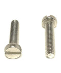 M4 X.70 Stainless Steel Slotted Cheese Head Machine Screws A2-70 Grade Din84 Metric Hardware, angled view of two screws.