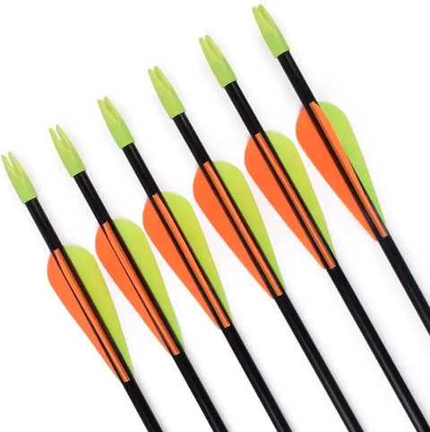 28 Inch Fiberglass Archery Target Arrows 12 Pack For Recurve Bow Practice Arrows Youth Arrows With Field Points Up To 45 Pound Draw Weight