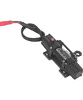 Premium Alloy RC Winch With Dual Motor For Axial Scx10 And D90 1/10 Crawlers, black winch with rope and connector, detailed design.