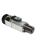 Heavy Duty Air Cooled Spindle Motor 9.0KW 24000RPM 380V ISO30 CNC Router front view showcasing robust stainless steel design.
