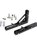 Heavy Duty Triangle Folding Shelf Brackets 14 Inch Set Of 2 Metal DIY Built Tough with screws and wall anchors