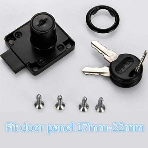 Rock Solid Zinc Alloy Drawer Lock For Wooden Cabinets Desks And Mailboxes Keyed Hardware Fits Flawlessly On 17 22 Mm Panels with keys and screws