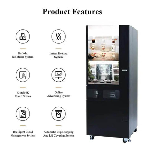 High Capacity Self Serve Coffee Vending Machine, Automatic Commercial Dispenser With Round The Clock Freshly Ground Coffee