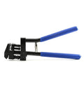 5mm Hand Joggle Panel Flanging Tool With Hole Punch for sheet metal repair, blue-handled pliers, cast iron alloy, side view