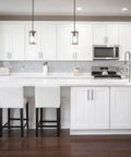 Built Tough White Shaker Wall Cabinet Featuring Two Doors And Super Smooth Soft Close Drawers Ready To Assemble in a modern kitchen.
