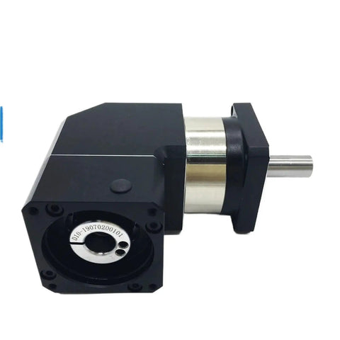 Right Angle Planetary Gearbox With Ratios 3 To 100 To 1 For Quick DC Motor Hookups featuring heavy-duty steel assembly in compact design.
