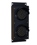 Set Of Two Built Like A Tank Red And Green LED Loading Dock Traffic Lights For Warehouse Docking Forklift And Truck Guidance Indoor Outdoor Use Mounting Brackets Included Ready To Roll, black aluminum housing.