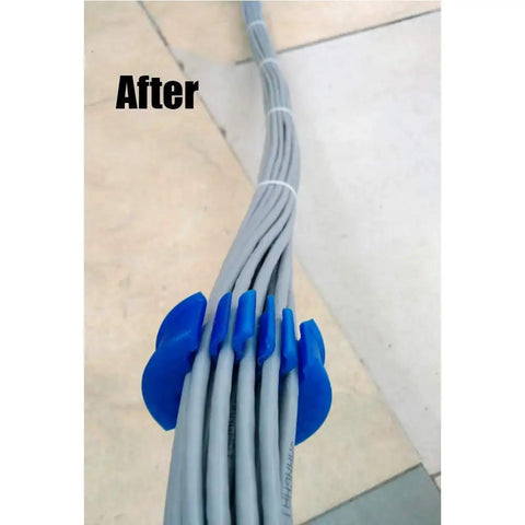 Heavy Duty Network Cable Organizer Wire Comb Kit With Hook And Loop Straps For Slick And Dead Straight Cat5 Cat6 data cables neatly arranged.