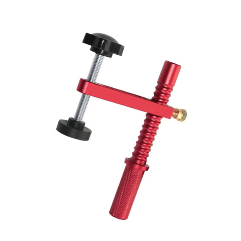 Fast Release Aluminum Dog Clamps for Workbench Pro Grade Hold Down Accessories in red, side view