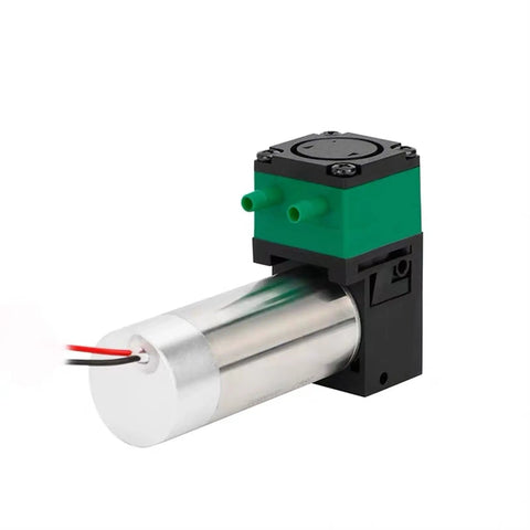 Sweet Compact Diaphragm Pump 12V 24V DC Adjustable Miniature Submersible Water Pump, brushless motor with green housing.
