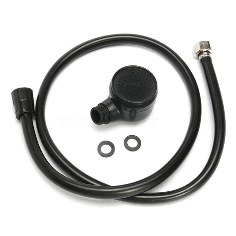 Hella Durable Zinc Alloy Salon Shampoo Bowl Faucet Kit With Hot And Cold Mixer Sprayer Hose Set Built Solid For Barbershop Or Home Spa Easy Install Scratch Resistant Finish Smooth Swap For Every Sink - black sprayer hose and connector parts