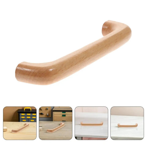 4Pcs Beech Wood Drawer Pulls For Cabinets And Dressers Modern Kitchen Hardware Screws Included, shown from various angles