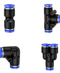 Super Cool 6mm Push Fit Pneumatic Hose Connector Kit With 24 Pieces For Easy Air Line Quick Release And Perfect Precision Fitting Use In Tight Spaces, black push-fit fittings