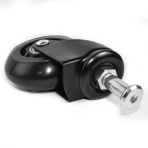 6 Pack 2.5 Inch Heavy Duty Swivel Caster Wheels For Creepers And Service Carts, 360 Degree No Noise Rolling, Post Mount, side view