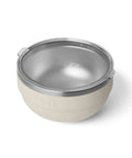 Double Wall Vacuum Insulated Stainless Steel Bowl With Lid 2 Quart Capacity Stackable Nestable Design for tailgates and picnics.