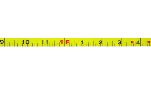 Measurement markings on Open Reel Tape Measure With Nylon Clad Steel Blade 3/8 Inch By 300 Feet Abrasion Resistant Non Stretch