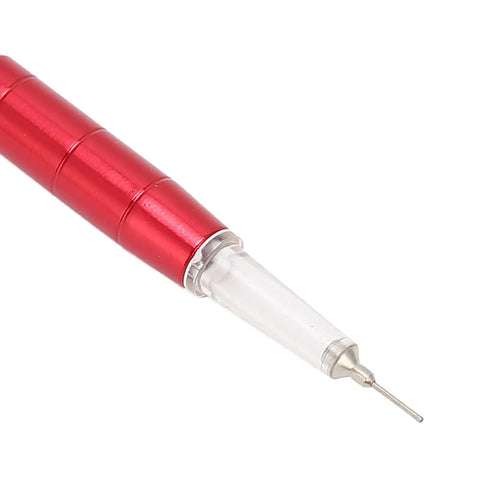 Close-up of Watch Oiler Pen Pro Tool with Precision Oil Pin, red alloy pen tip for smooth gear movement in watches.