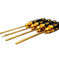 Hex Driver Set Four Piece Steel Allen Keys Kit For RC Gear, 1.5 Mm, 2.0 Mm, 2.5 Mm, 3.0 Mm, Magnetic Hex Drivers With Titanium Nitride Coating