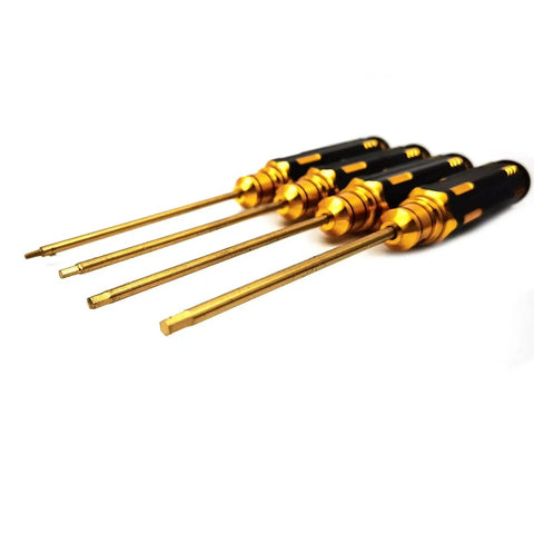 Hex Driver Set Four Piece Steel Allen Keys Kit For RC Gear, 1.5 Mm, 2.0 Mm, 2.5 Mm, 3.0 Mm, Magnetic Hex Drivers With Titanium Nitride Coating