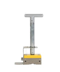 Heavy Duty Manual Magnetic Lifter With Hella Strong Suction And Rock Solid U Loop Shackle Hook for steel handling, yellow and silver.