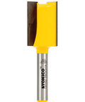 Premium Straight Router Bit With 11 16 Inch Cut Diameter And One Inch Height Featuring A Quarter Inch Shank, showing carbide tip.