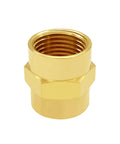 Brass NPT Pipe Fitting Coupler 1/2 Inch Female To 1/2 Inch Female Thread Connector Standard NPT Pack Of 2