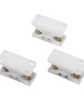Three Spring Loaded Double Roller Door Lock Catch Clamp Stop With Secure Grip White for RV Camper Caravan Motorboat Interior Doors