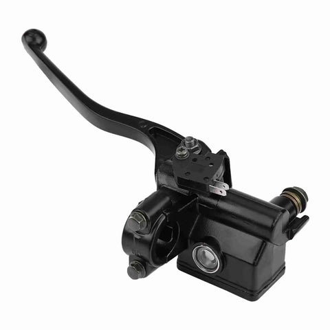 Black aluminum brake master cylinder for ATV Rancher Sportrax Rincon 250 350 400 450, focus on hydraulic system.