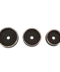 Three dies from 15 Ton Hydraulic Knockout Punch Kit Half Inch To 4 Inch Heavy Duty Punch Driver For Electrical Panels And Metal Framing