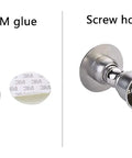 Heavy Duty Stainless Steel Door Stops With Strong Magnetic Catch Prevent Slamming Double Sided Adhesive Mount Red Bronze Finish, installation options shown.