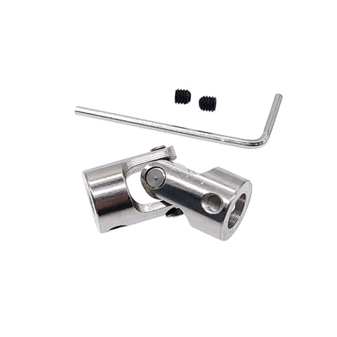 Universal Shaft Coupling Joint 23mm Length 11mm Width Steel Car Boat Model Connector For 5mm To 6mm Motors, showing joint with hex key.