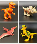 20 Piece Dino Figures Set For Jurassic World Building Blocks with moving parts featuring T-Rex, Triceratops, Pterodactyl, Velociraptor