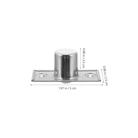 4 Pack Heavy Duty Stainless Steel Door Ball Catch Strikes With Secure Closure Silver Finish For Cabinet Closet And Van Camper Doors Rust Proof And Durable Latch Hardware For Home Improvement Projects close-up view showcasing measurements.