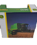 Box of One Sixty Fourth Scale 9610 Combine Toy With Die Cast Body Clear Cab Window Detailed Interior for pretend farm play