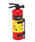 Dope Scale RC Car Fire Extinguisher Prop Lightweight Portable Rescue Gear Realistic Red Decor Solid Build For Axial Scx10 Wpl Mn Rock Crawlers Beast Mode Setup. Detailed view of red fire extinguisher prop with instructions.