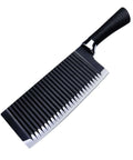 SOLUSTRE wavy chopper knife with crinkle slicer blade, stainless steel, black handle