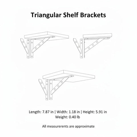 Diagram of Stainless Steel Triangular Shelf Brackets For Wall Mounts Beefy Heavy Duty Kitchen And Bathroom Shelves Level And Secure Support