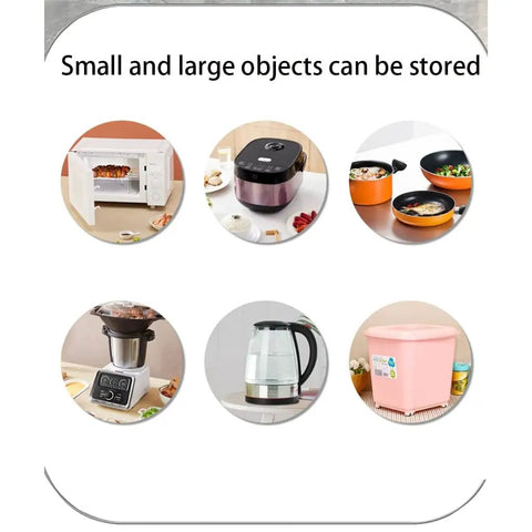 Top Shelf Heavy Duty Metal Storage Rack, Adjustable 3 To 5 Tier Baker Stand, Space Saving Organizer For Kitchen Or Garage With Hassle Free Setup, displays various kitchen items and appliances.