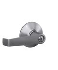 Elan Bedroom And Bathroom Privacy Door Lever With Inside Push Button Auto Unlock And Outside Pin Key Satin Chrome Finish Easy Install
