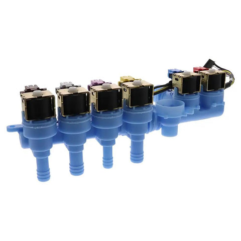Blue Washer Water Valve Replacement W11188329 with One Year Warranty, six ports, replaces W10465981, durable appliance part