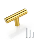 30 Pack Single Hole Cabinet Knobs In Brushed Gold Finish For DIYers In The Kitchen 2 Inch Overall Length with screws included