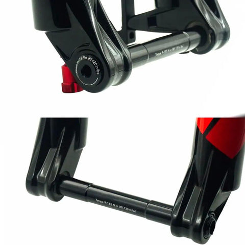 Dope Front Fork Thru Axle 100x15mm Or 110x15mm MTB Boost for RockShox Forks, black aluminum alloy, easy install for mountain bikes