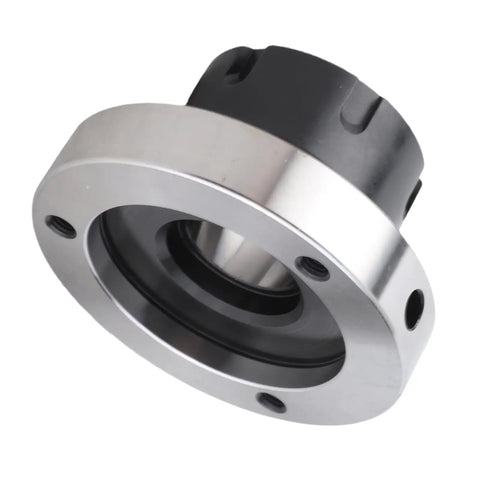 Compact Clamping Collet Chuck For Cnc Milling Machine And Lathe With Er32 80Mm Diameter Stable Carbon Steel Build shown from an angle.