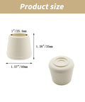 Built Tough White One Inch Round Chair Leg Caps Soft Rubber Floor Savers Anti Slip Furniture Pads sizes 1 inch and 1.57 inch dimensions.