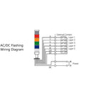 Wiring diagram for Four Stack Andon Tower Lights Kit For Industrial Machines, Ultra Bright Four Color Signal Lights, 110V