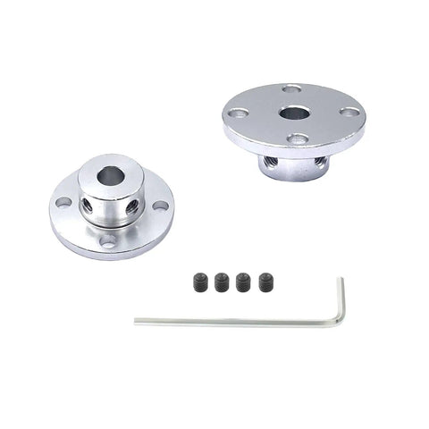 Six 6.35mm Aluminum Flange Couplings Heavy Duty Shaft Connectors For DIY RC Model Motors with hex wrench and fasteners