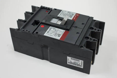 Rock Solid 400 Amp 3 Pole Molded Case Circuit Breaker Featuring Digital Solid State Lsi Protection And Electronic Current Limiting, angled view.