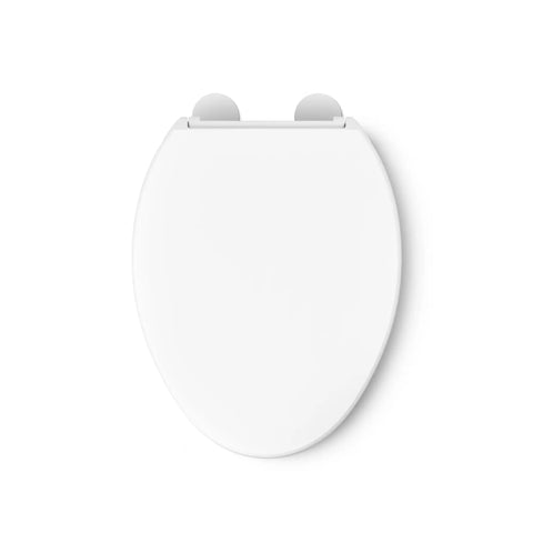 Elevated Comfort Height Elongated Toilet Seat Soft Close Smooth Action Lid Hassle Free Quick Install Hardware Super Comfy Solid Grip Bumpers Straightforward Accessibility Upgrade Everyday Bathroom Essential Pure White