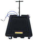 Heavy Duty 17 Gallon Electric Oil Drain Cart With Powerful 110V Pump System And Swivel Casters Plus 7 Ft Hose, equipped with a flexible hose.